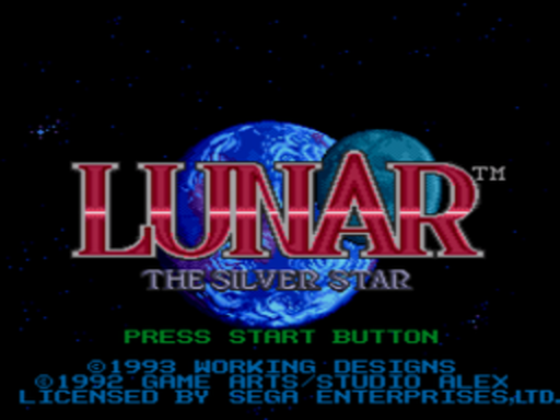 Lunar The Silver Star title screen for Sega CD